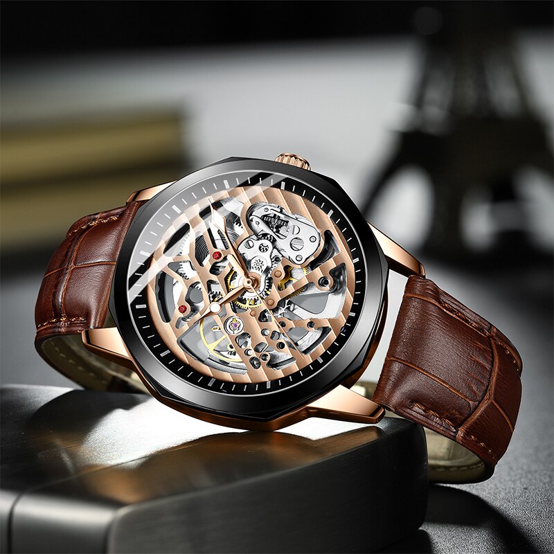 Automatic Mechanical Watch | men's automatic mechanical watch | skeleton automatic mechanical watch | seiko automatic mechanical watch | eyki flywheels automatic mechanical watch