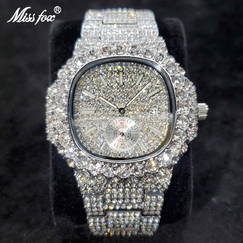 MISSFOX Diamond Watch | diamond watch | men's diamond watch | diamond watch for men | real diamond watch 