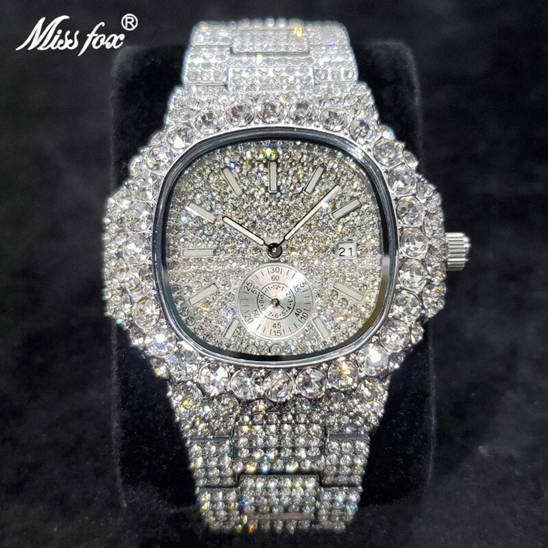 moissanite watch | moissanite watch mens | moissanite watch rolex | cartier moissanite watch | iced out moissanite watch