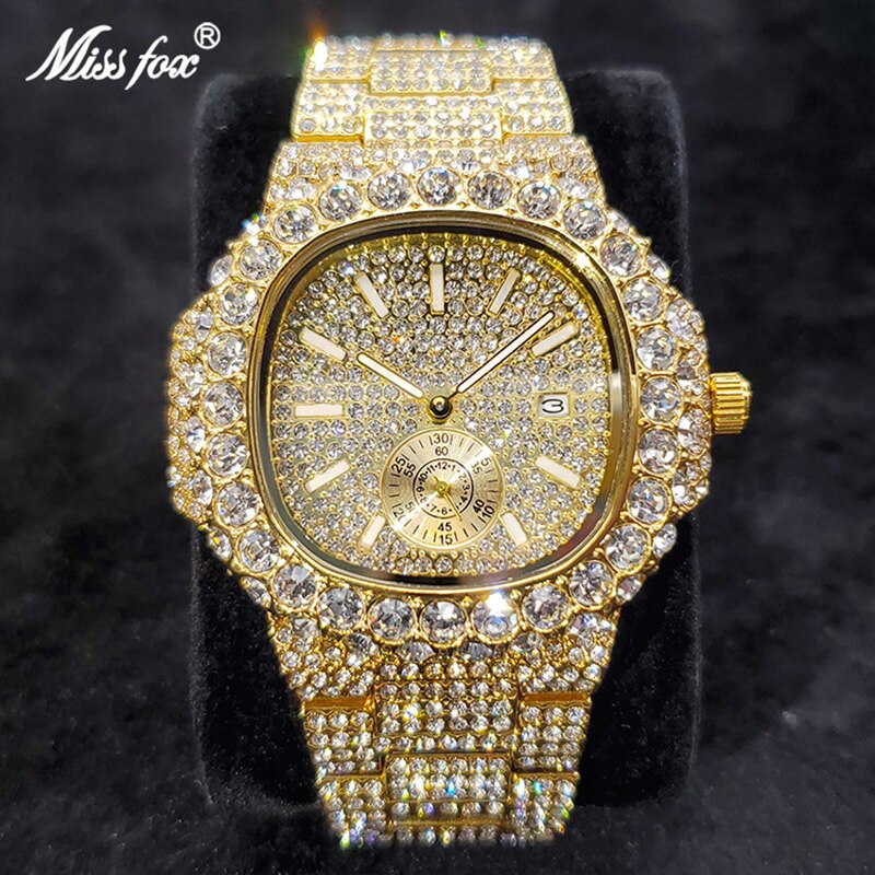 MISSFOX Diamond Watch | diamond watch | men's diamond watch | diamond watch for men | real diamond watch 